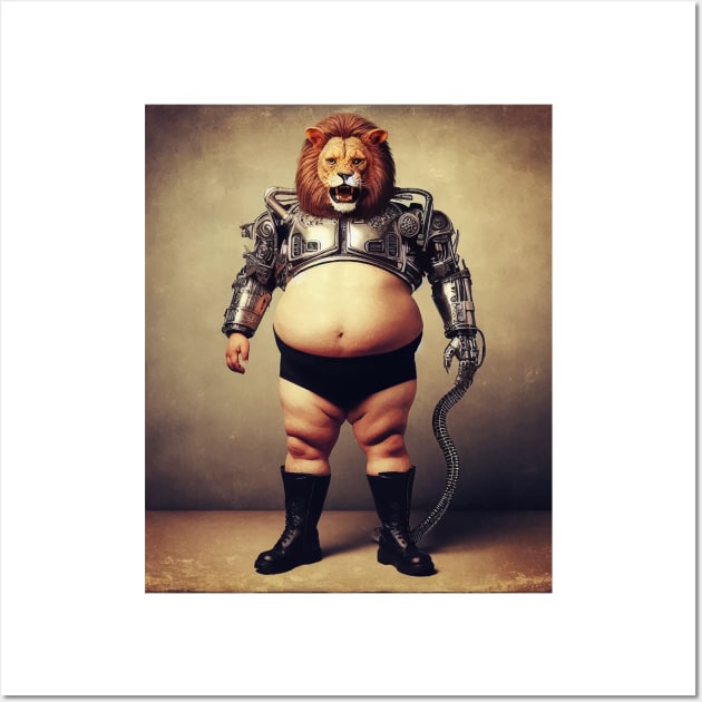 The Lion Head Robot Man Wall Art by AT Digital